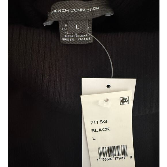 French Connection NWT | black turtleneck sweater knit mini dress | size large - Picture 3 of 6